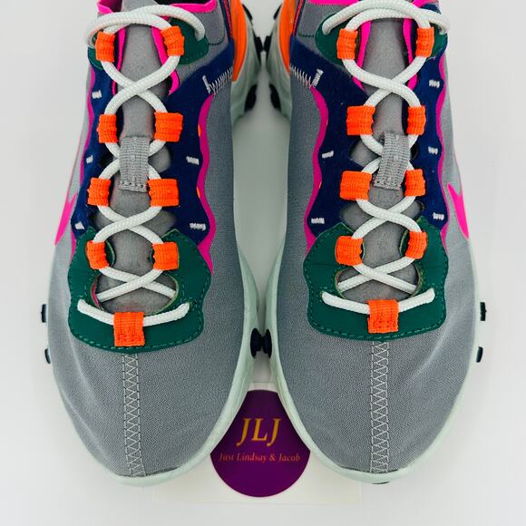Nike Women's React Element 55 Sneakers 'Wolf Grey Multi-Color' BQ2728-006 Size 7 - Picture 4 of 11